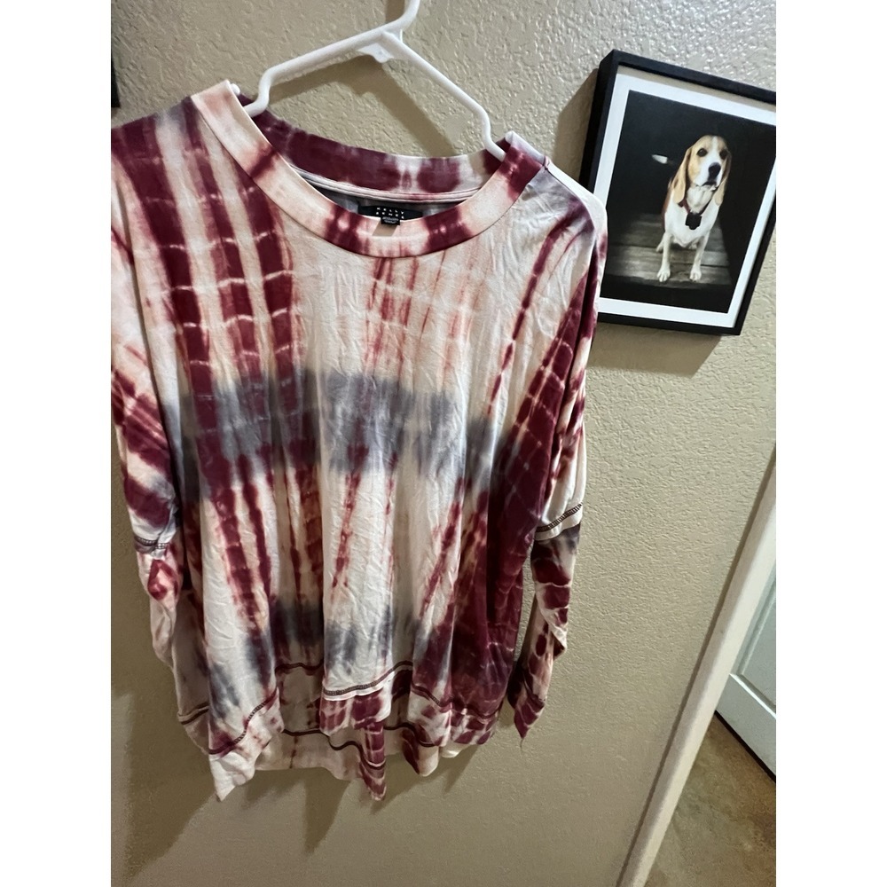 Kelly Renee Top Womens M Tie Dye Long Sleeve T-Shirt Round Neck Jersey Knit